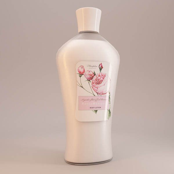 3d model rose marigold lotion - Rose and Marigold Body lotion by Stubborn3D